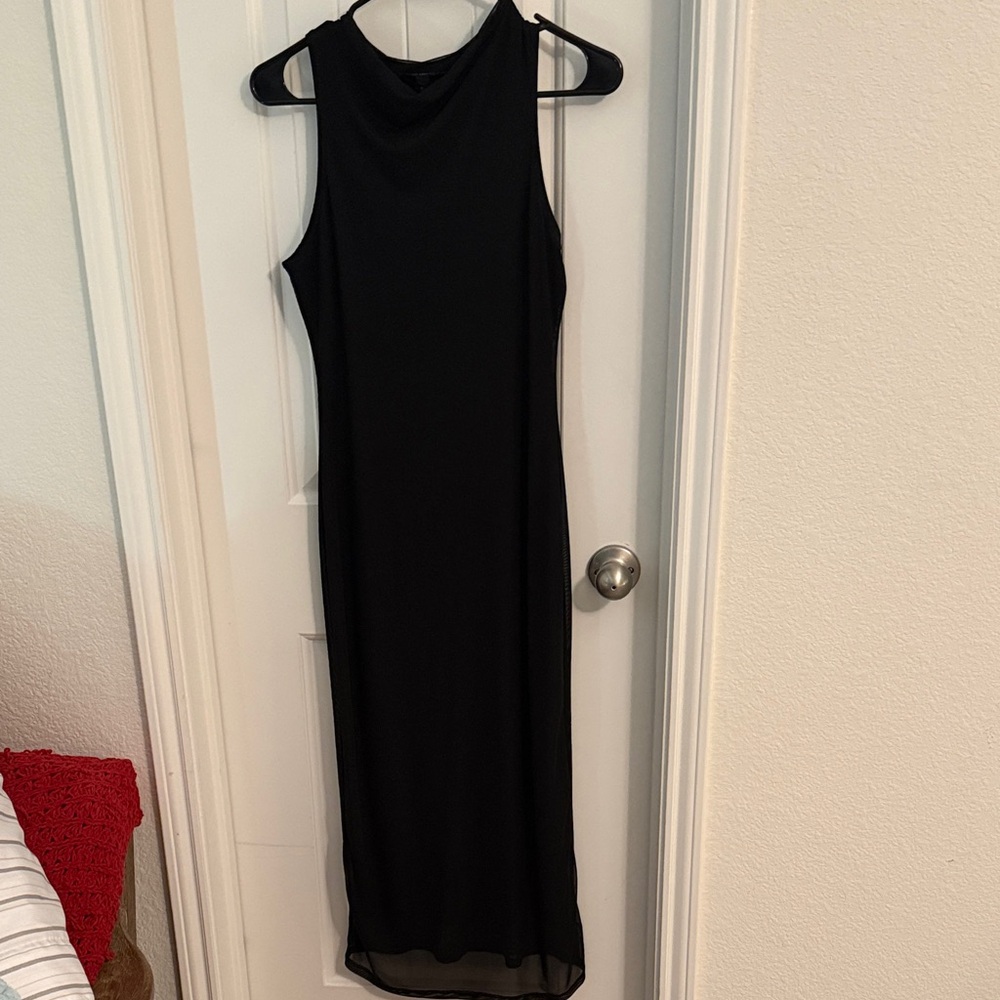 See You Monday Black Midi Dress